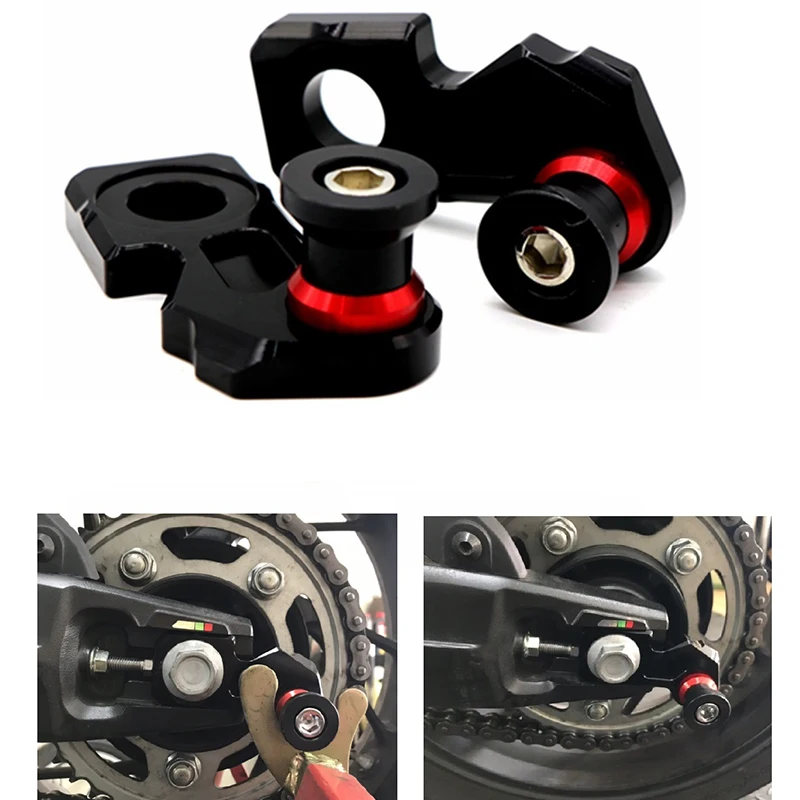 Motorcycle CNC Aluminum Chain Adjuster Block Rear Swingarm Spools for Honda CB650F CBR650F- CB650R