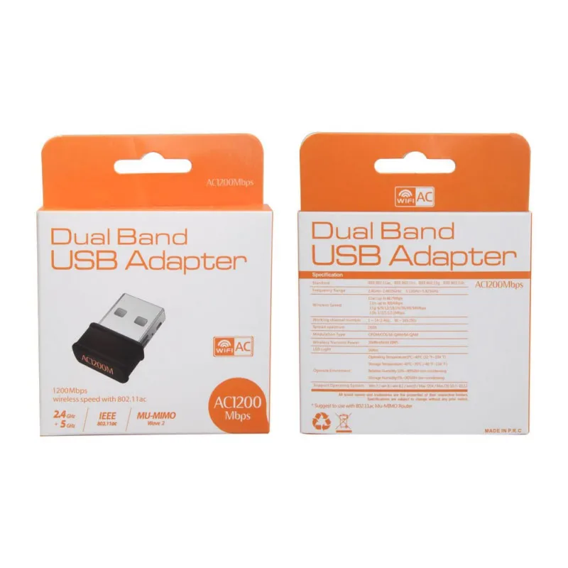 1200 Мбит/с USB WiFi адаптер Высокая скорость передачи данных Двухдиапазонная сетевая карта для Windows для Linux для OS