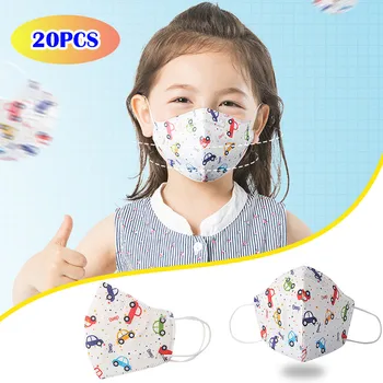 

20PC Lovely Print Children's Mask Disposable Face Mask In rial 3 Ply Ear Loop Reuseable Mouth Mask Mouth Cover Cloth Mouth Face