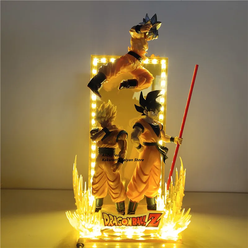 Dragon Ball и Super Goku ультра инстинкт Эволюция светодиодный Фигурки игрушки аниме Dragon Ball Z Сон Гоку Супер сайян, «Жемчуг дракона фигурки из ИГРЫ Dragon Ball DBZ(фигурка - Цвет: Белый