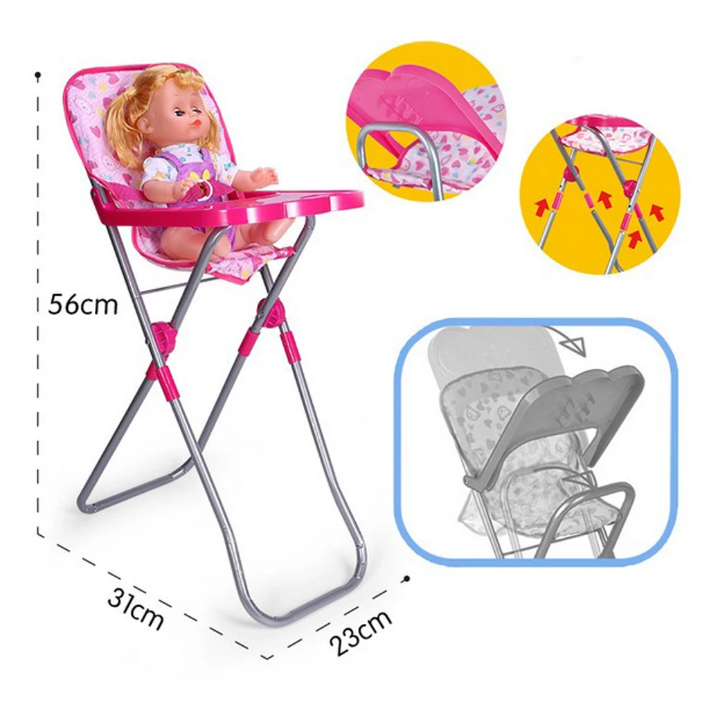 Nursery Room Furniture Decor - ABS Baby Doll High Chair Kid Pretend Play Toy Nursery Room Furniture Decor - ABS Baby Doll High Chair Kid Pretend Play Toy
