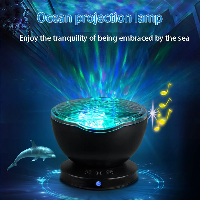 

Konesky Ocean Wave Projector LED Night Light Built In Music Player Remote Control 7 Light Cosmos Star Luminaria For Kid Bedroom