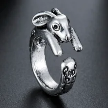 

Retro Silver Color Metal Animal Ring Cute Rabbit Adjustable Opening Rings For Men Women Birthday Jewelry Gift High Quality