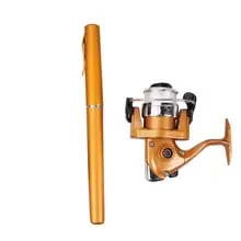1 м телескопическая мини-ручка в форме удочки с спиннингом золото