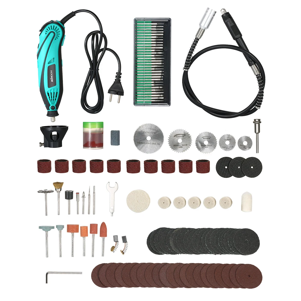 

KKmoon 120pcs Power Tools Electric Mini Drill Rotary Grinder Polishing Grinding Tool Set with 6 Position Variable Speed Rotary