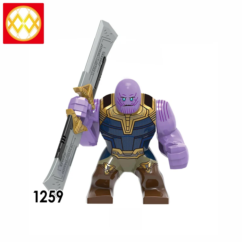 

Free Shipping Big Size Thanos With Double-edged sword Building Blocks XH1259 Marvel Avenagers Super Hero Children Juguetes Gifts