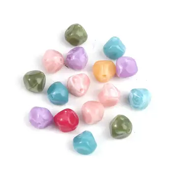 Ceny Doreen Box Acrylic Spacer Beads Irregular At Random Texture Pattern DIY Jewelry About 14mm X 13mm, Hole: Approx 2.3mm, 20 PCs