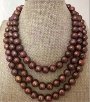 

elegant 9-10mm south sea baroque chocolate pearl necklace 48"