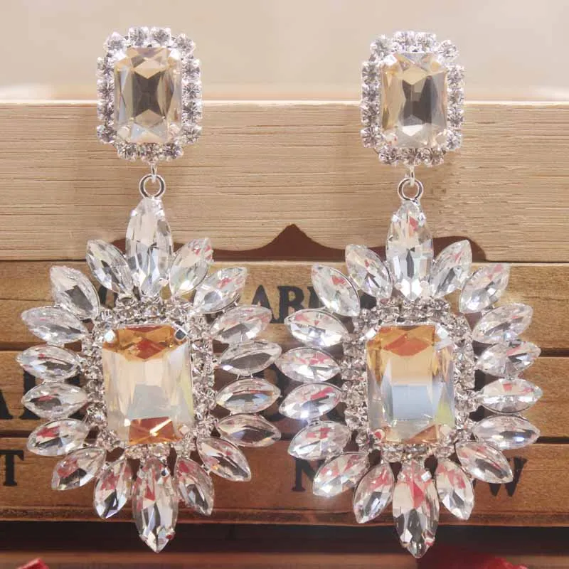 1 цвет 4 материал choosefashion rhinestone Висячие серьги нежные красочные Кристальные серьги masquarde/make up ювелирные серьги - Окраска металла: same as pic