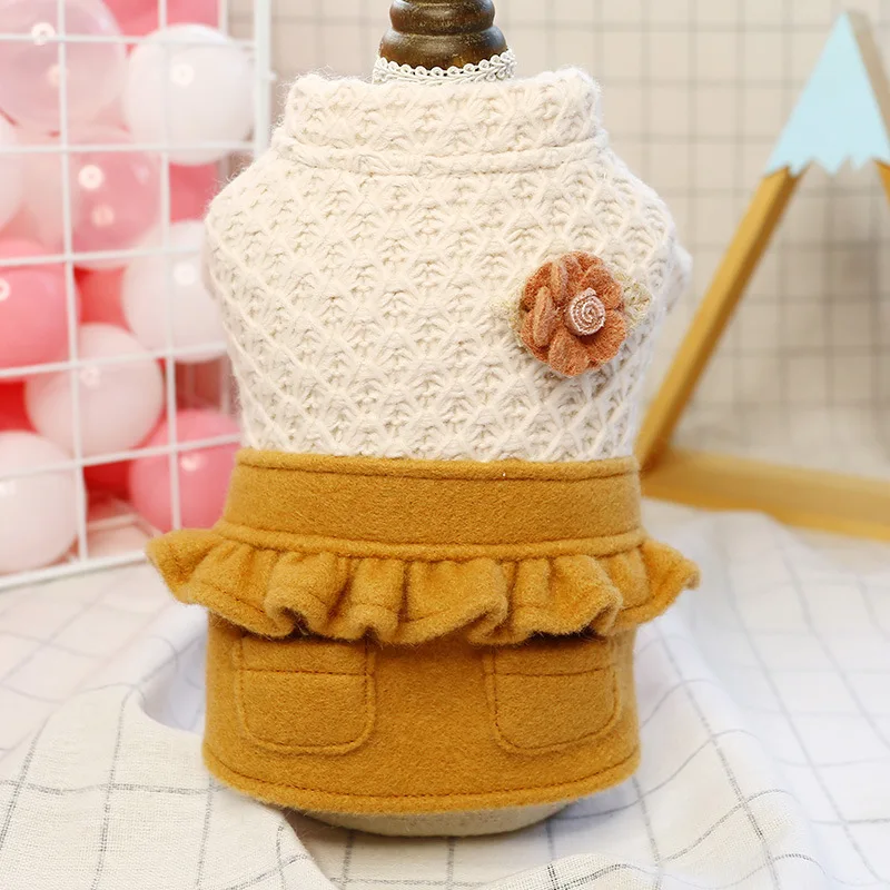 Pet Dog Winter Clothes Warm Coat Dress For Girl Dog For Schnauzer Bichon Small Medium Dog Puppy Cat Dresses Jacket Pet Clothing