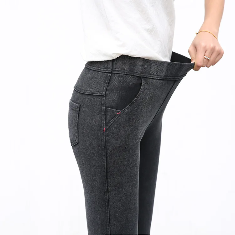 

Women Clothes 2019 China (mainland)Casual Skinny Elastic Waist Mid Flat Ankle-length Pants Black Pencil Pants Plus Size Trousers