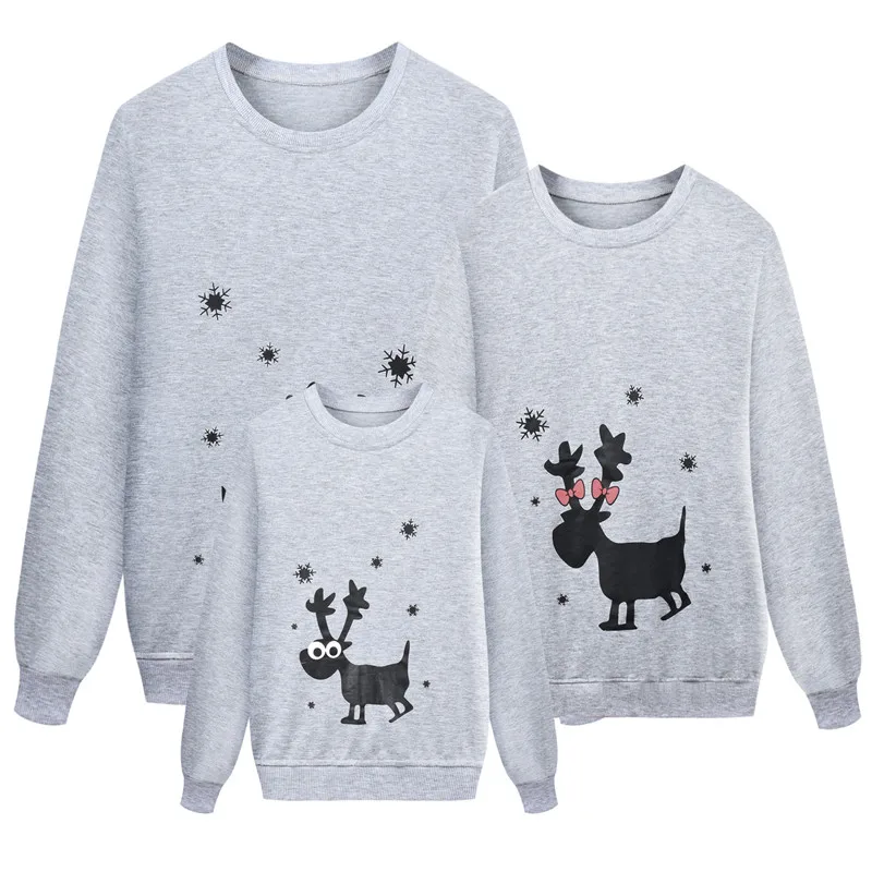 Новогодний хлопковый свитер; одежда для всей семьи; одежда для папы, мамы и меня, папы, мамы, дочки и сына; рождественские Семейные комплекты; e0372