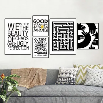 

Home Decoration Print Canvas Picture Wall Art Paintings Oil Unframed Drawings Monochrome alphabet combination Children Room