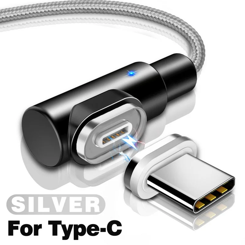 Магнитный кабель GETIHU 2.5A для iPhone XS samsung, зарядное устройство Micro usb type C, быстрая зарядка, 3,0 магнит, шнур для быстрой зарядки и передачи данных - Цвет: For Type C Silver