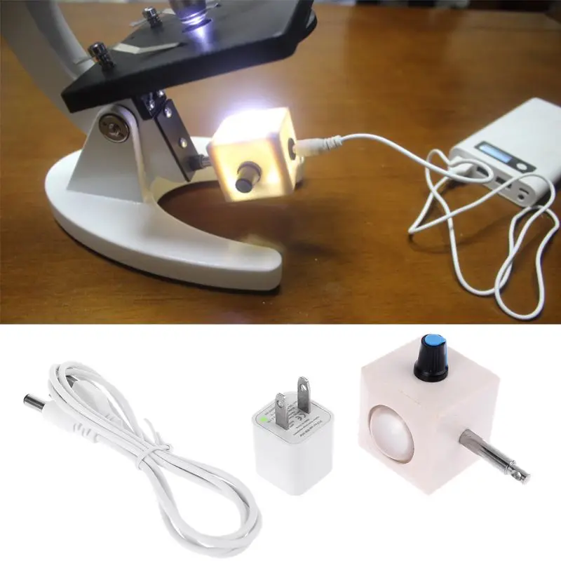 

USB White LED Light Lighting Bottom Biological Microscope Lamp Source Adjustable