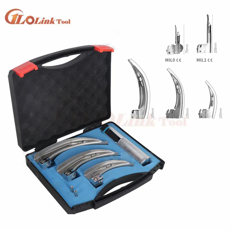 Anesthesia Throat Mirror Intubation stainless steel Laryngoscope Adult child Fiber optic laryngoscope Tool Parts