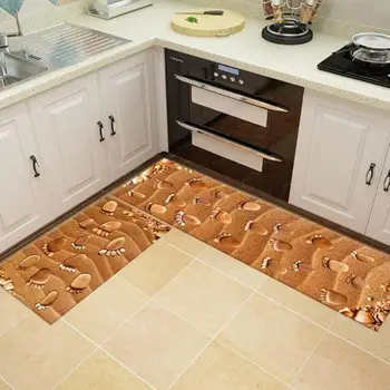 

2PCS Kitchen Mat Water Absorbing Anti-Slip Floor Cover Rugs Home Accessories For Bathroom Laundry Room Door Entrance Patch
