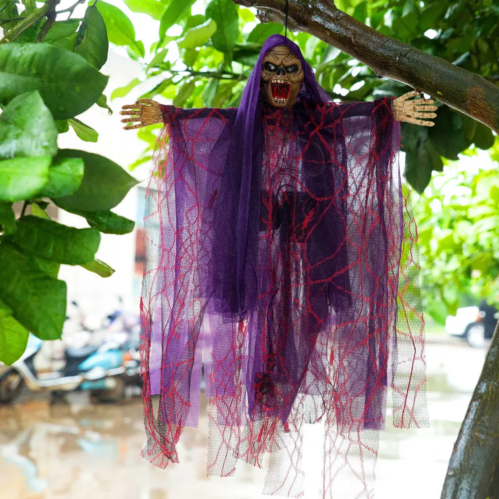 

Realistic Bars Touch Sensing Halloween Rags Lighting Hanging Pendant Voice Control Festival With Sound Pointed Hat Ghost Shaped