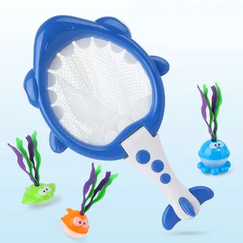 

Bath Toys Shark Fishing Net with Floating Seaweed Fish Animals Beach Pool Water Game ABS Plastic Toys for Toddlers Babies