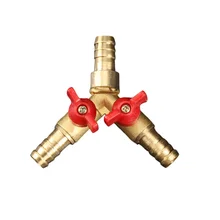 Anti Corrosion Leakproof Hose Barb Gas Oxidization Proof Plumbing Easy Install 3 Way Durable Brass Y Shaped Ball Valve Practical