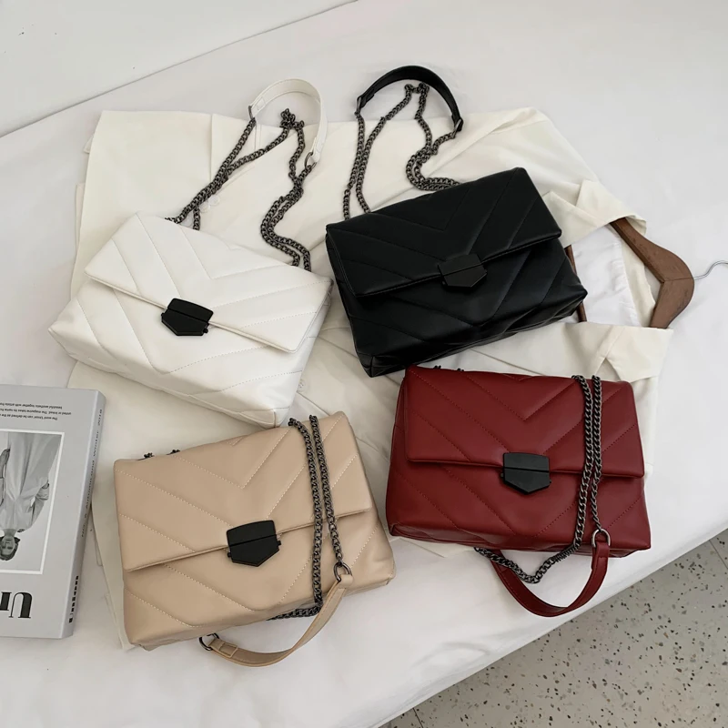 LEFTSIDE Embroidery Thread Small PU Leather Crossbody Bags For Women 2021 Trend Women's Branded Trending Shoulder Handbags