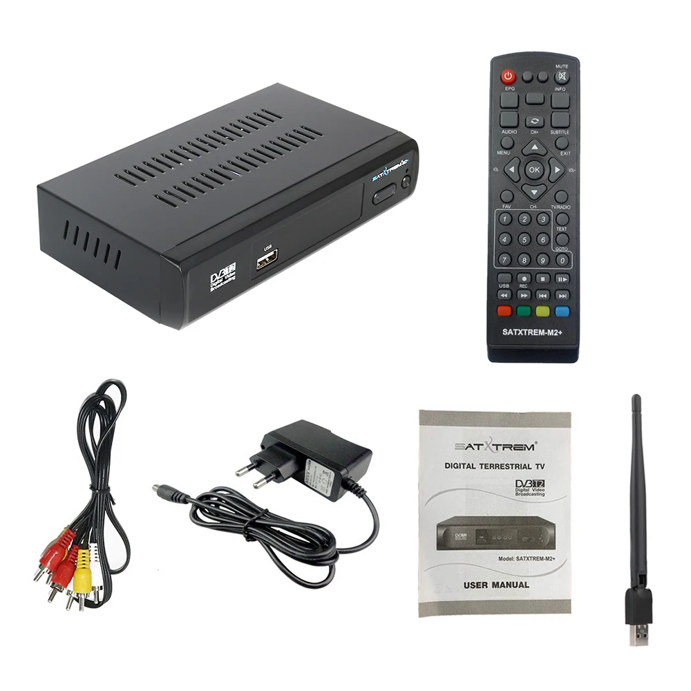 ТВ тюнер Satxtrem M2 Plus DVB T2/DVB T HD T2 USB Wifi ресивер цифровой DVBT2 Vga Smart TV Box поддержка AC3 аудио