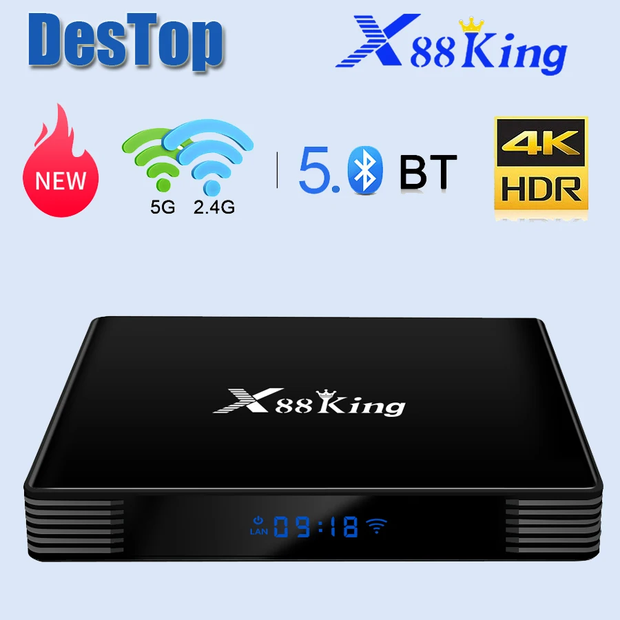 X88 King 4 ГБ 128G Amlogic S922X ТВ приставка Android 9,0 двойной Wifi BT5.0 1000M 4K Google Play Store Netflix Youtube 4K медиаплеер