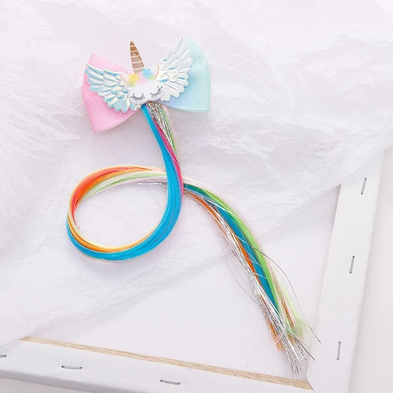 bowknot unicorn Девушки Красочные Единорог бабочка Звезда парик шпильки детские милые заколки для волос повязки на голову заколки детские аксессуары для волос шпилька для волос - Цвет: bowknot unicorn