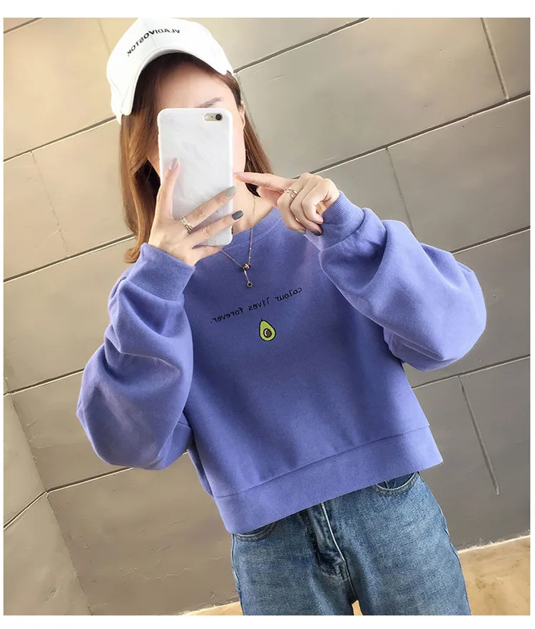 AliExpress свитер с длинными рукавами на осень и зиму Короткие Модные Разноцветные модели в Корейском стиле с принтом