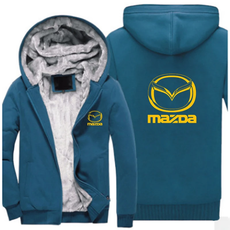 Зима, новинка, Мужская толстовка на молнии, куртка, марка Mazda, знак Fashtion, желтый, розовый, утолщенная, удобная, толстовка, теплая куртка