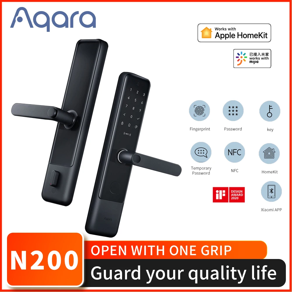 Умный дверной замок Aqara N200 сцепление со сканером отпечатка пальца/паролем/Bluetooth/NFC