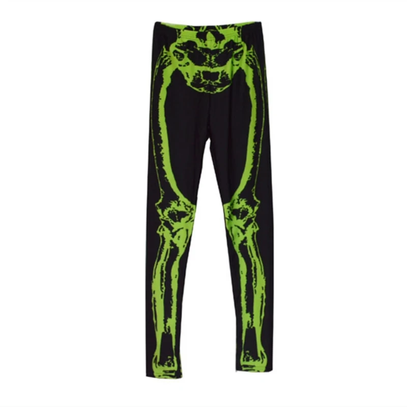 Большие размеры, обтягивающие леггинсы, Женские Повседневные высокие брюки для фитнеса, леггинсы, зимний узор, принт, костюм на Хэллоуин, тонкие брюки