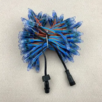 

100pcs/set bullet DC12V addressable 12mm WS2811 led pixel node;RGB colorful 18AWG wire,IP68;2m long 13.5mm pigtails