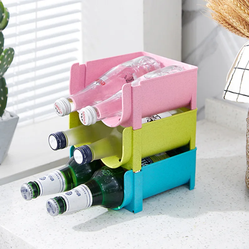 

DAODAO Household Refrigerator Beer Beverage Sorting Storage Box Plastic Stackable Cans Soda Finishing Rack Kitchen Organizer