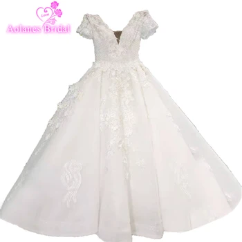 

White Sequin Ball Gown High Quality Lace Wedding Dresses 2019 V Neck Full Crystals Lace Up Back Wedding Gowns Vestidos De Novia