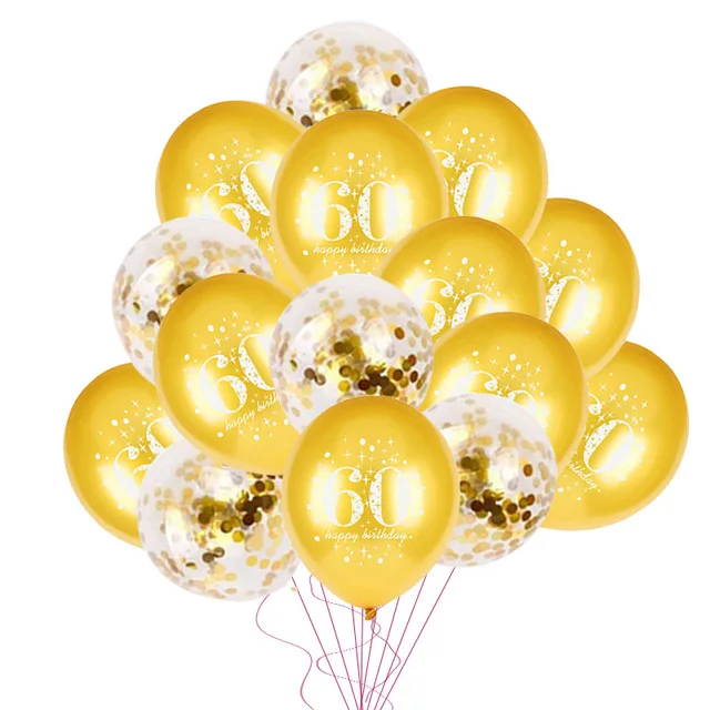 15pcs balloon WEIGAO 15 шт. шары с золотыми конфетти 30 40 50 60 лет День рождения украшения для взрослых воздушный шар с гелием 30th 40th 50th Вечерние - Цвет: 15pcs balloon