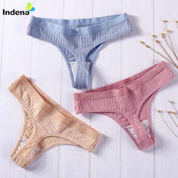 

3pcs/lot G-string Panties Women's Underwear Sexy Cotton Panty Female Underpants Thong 7 Solid Color Intimate Lingerie M-XL