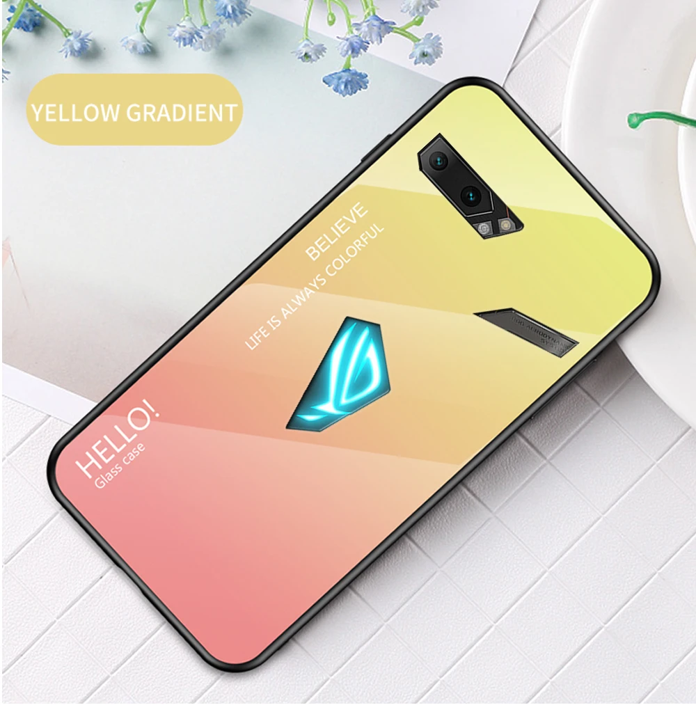 Чехол из закаленного стекла с градиентом для Asus ROG Phone II ZS660KL ZenFone Max Pro(M1) ZB601KL ZB602KL Max Pro(M2) ZB631KL