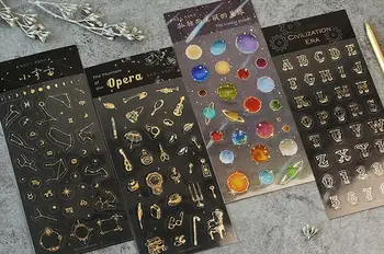 

200pcs Cute Diary Decorative Stickers DIY Kawaii Planet Vintage Scrapbooking Sticky Paper for Kids Student Japanese Stationery