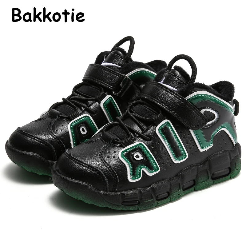 Bakkotie г.; Детские зимние кроссовки из искусственной кожи для маленьких девочек; модные спортивные кроссовки для мальчиков; брендовая теплая Повседневная обувь