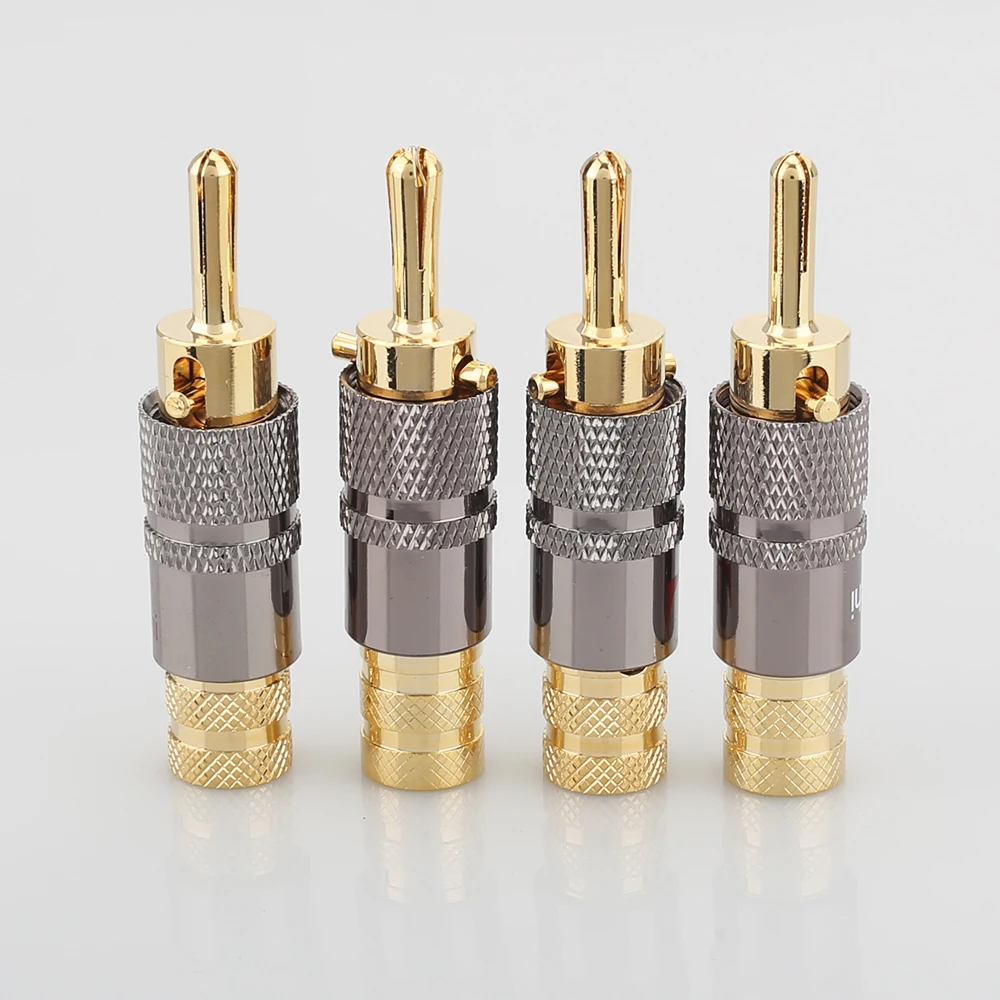 Conector de Amplificador de Alto-falante Plugue Banana de Travamento para Cabo de Alto-falante Diy Peças