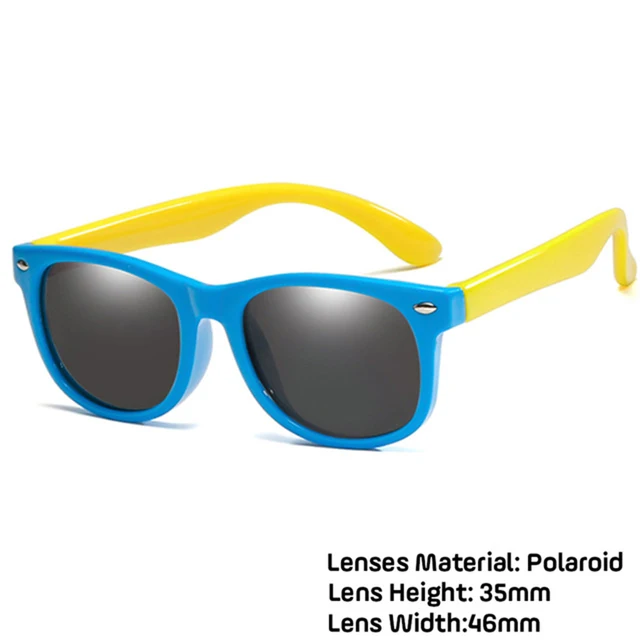 LongKeeper Kids Polarized Sunglasses TR90 Boys Girls Sun Glasses Silicone Safety Glasses Gift For Children Baby UV400 Eyewear blue yellow