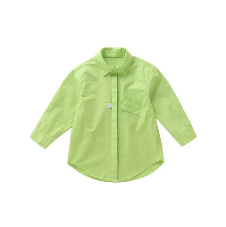 9.3th/Новое поступление, детская повседневная длинная рубашка осенние детские рубашки в Корейском стиле размеры 110-160 см, розничная
