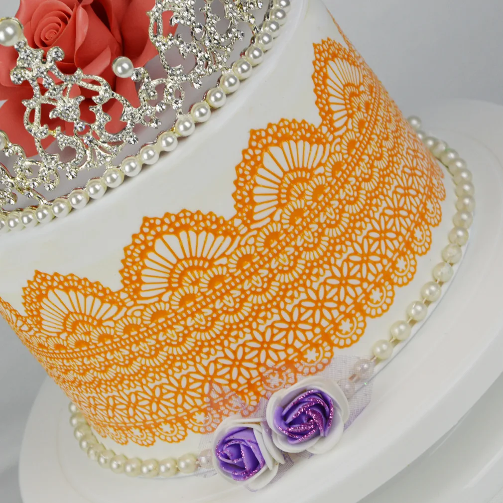 

New Crown Pattern Silicone Lace Mat Fondant Cake Decorating Tool Birthday Wedding Decoration Chocolate Biscuit Silicone Mold