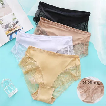 

Sexy Seamless Panties Women Underpants Floral Lace Briefs for Female Underwear Solid Color Panties Lingerie Cotton Crotch Pantys