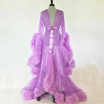 

Meihuida Fashion Gown Mesh Fur Babydolls Sleep Wear Sexy Women Lingerie Sleepwear Lace Robe Night Dress Nightgrown Robes