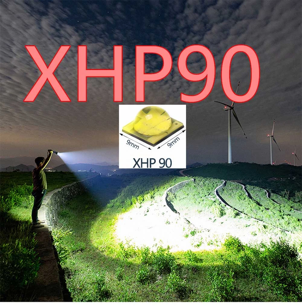 

NEW Flashlight XHP90 Xhp70.2 Flashlight Power 26650 Or 18650 Battery Powerful Tactical Flash Light Torch For Camping Hunting
