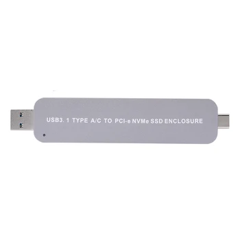 

USB 3.1 Type A/C to PCI-e NVMe M.2 SSD Enclosure Adapter Card Portable Hard Drive Enclosure Plug & Play