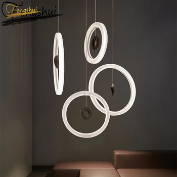 

Modern Acrylic LED Pendant Lights Lighting Nordic Minimalist Living Room Bedroom Bedside Pednant Lamp Hotel Indoor Hanging Lamp