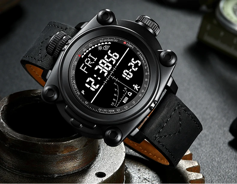 Умные мужские часы Бингер уличные спортивные цифровые наручные часы подсчет шагов/высота/давление/Погода/Компас/температура MS3001